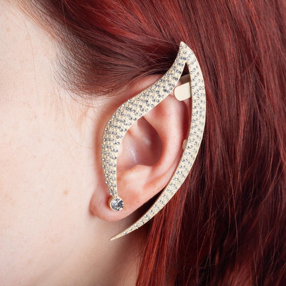 STAR TREK Cosplay Cuff Earrings Vulcan Ears Spock Elf Glass Gems Costume Bling